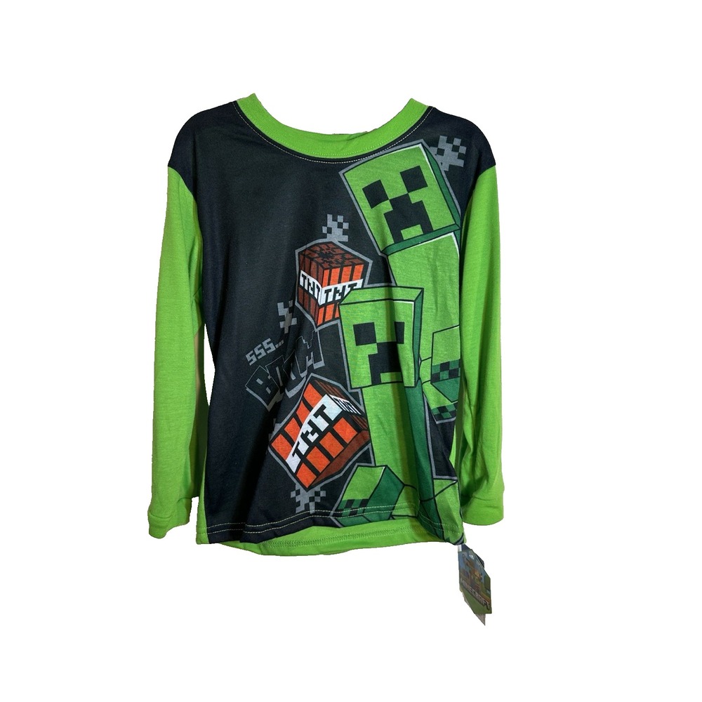 mine craft boys sleepwear pajamas set long sleeve pants size 4 5